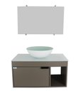 Ver imagem 2 de Gabinete Armário Banheiro 60cm Cuba Redonda Branca