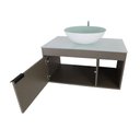 Ver imagem 3 de Gabinete Armário Banheiro 60cm Cuba Redonda Branca