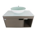 Ver imagem 4 de Gabinete Armário Banheiro 60cm Cuba Redonda Branca