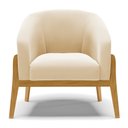 Ver imagem 3 de Poltrona Stella Suede Bege Base Madeira Castanho - D'rossi Drossi