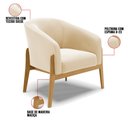 Ver imagem 6 de Poltrona Stella Suede Bege Base Madeira Castanho - D'rossi Drossi