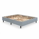 Ver imagem 1 de Cama Box Queen Size 158 x 198cm, 100% Madeira, Tecido Blindado com Veludo Cinza Claro