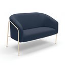 Ver imagem 2 de Sofá 2 Lugares Namoradeira Stella Industrial Alta Champanhe Suede Azul Marinho D03 - D’Rossi