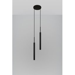 Luminária Pendente Teto Tubo Duplo Quarto Sala Cama Preto - 2