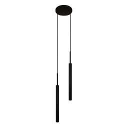 Luminária Pendente Teto Tubo Duplo Quarto Sala Cama Preto - 1