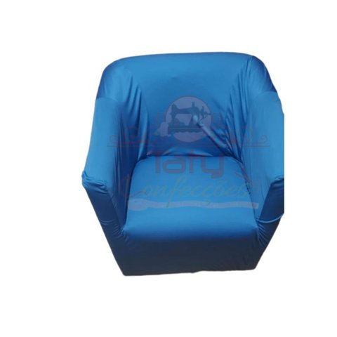 Capa Poltrona Ferradura:azul Anil