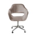 Ver imagem 1 de Poltrona Decorativa Zara Pé Giratório de Metal Sala Recepção Cinza Capuccino