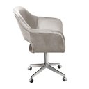 Ver imagem 4 de Poltrona Decorativa Zara Pé Giratório de Metal Sala Recepção Cinza Capuccino