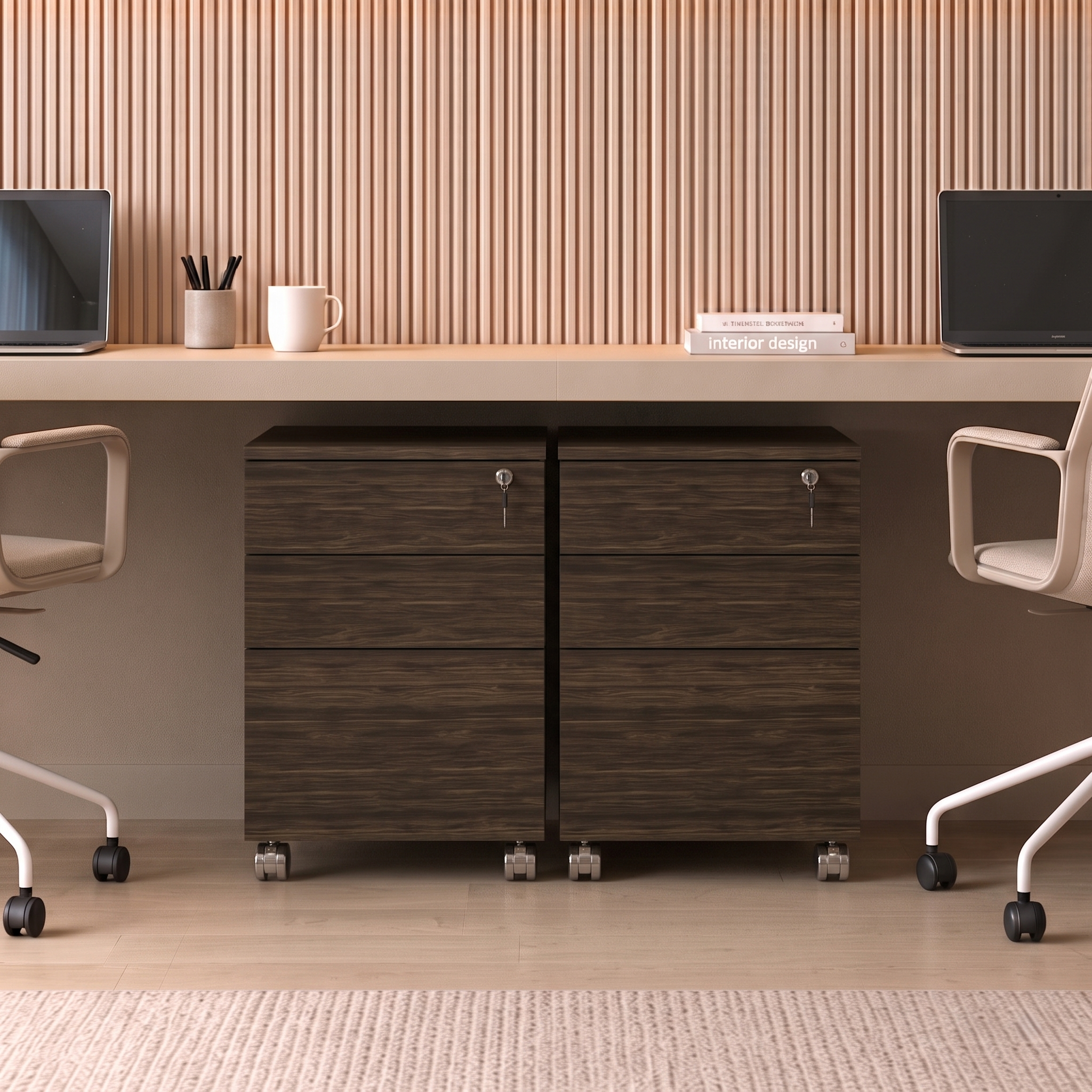 Gaveteiro Arquivo 48,8x64,5cm com Chave e Rodízio ME4148 Branco