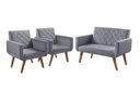 Ver imagem 1 de Conjunto Anabelle 2 Poltronas de 1 Lugar 1 Poltrona 2 Lugares Braço Unidecor Cinza