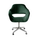 Ver imagem 1 de Poltrona Decorativa Zara Pé Giratório de Metal Sala Recepção Verde