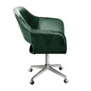 Ver imagem 4 de Poltrona Decorativa Zara Pé Giratório de Metal Sala Recepção Verde