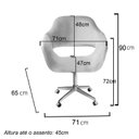 Ver imagem 3 de Poltrona Decorativa Zara Pé Giratório de Metal Sala Recepção Verde