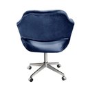 Ver imagem 2 de Poltrona Decorativa Zara Pé Giratório de Metal Sala Recepção Azul Marinho