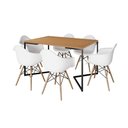 Ver imagem 6 de Mesa Jantar Industrial Canela Retangular 137X90Cm Base V Ferro Preto Com 6 Poltronas Br Cor: Canela