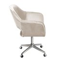 Ver imagem 4 de Poltrona Decorativa Zara Pé Giratório de Metal Sala Recepção Bege Claro