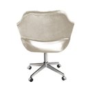 Ver imagem 2 de Poltrona Decorativa Zara Pé Giratório de Metal Sala Recepção Bege Claro