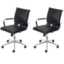 Ver imagem 1 de Kit 2 Cadeiras Escritorio Diretor Design Italiano com Relax Corino 3304 Preto