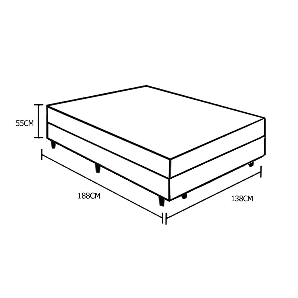 Cama Box Conjugada Casal Espuma Mola Ensacada NK Camas 55x138x188 - 3