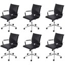 Ver imagem 1 de Kit 6 Cadeiras Escritorio Diretor Design Italiano com Relax Corino 3304 Preto