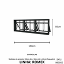 Ver imagem 2 de Janela Vitro Maxim Ar 3 Básculas Aço Zarcão Grade Corrente sem Vidro 150x50