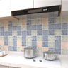 Papel de Parede Adesivo Cozinha Alta Temperatura Azulejo Quadrado Cor - 3