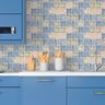 Papel de Parede Adesivo Cozinha Alta Temperatura Azulejo Quadrado Cor - 4