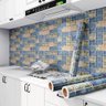 Papel de Parede Adesivo Cozinha Alta Temperatura Azulejo Quadrado Cor - 5