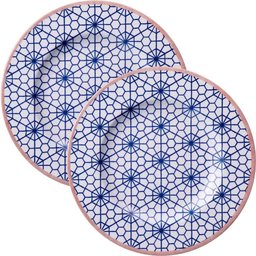 Jogo Pratos Sobremesa Lanche 4 Pessoas 4pçs Abstratta 21cm - 1