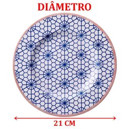 Jogo Pratos Sobremesa Lanche 4 Pessoas 4pçs Abstratta 21cm - 2