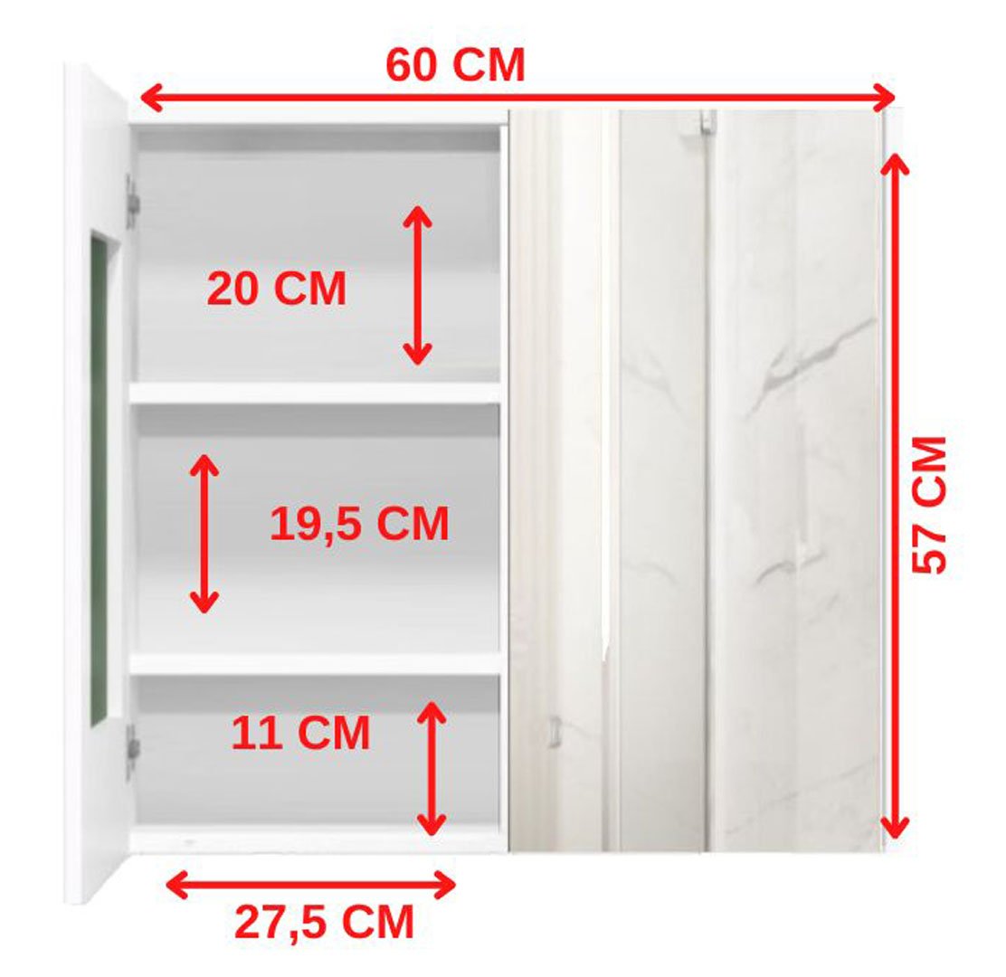 Ver imagem 5 de Espelheira Para Banheiro Life 60 Cor: Cinza