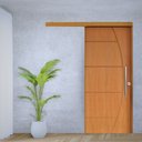 Ver imagem 1 de Porta de Correr Padrão Imbuia Belissima 6 Trilho Embutir Puxador Tubolar 800 Mm Cromado 92 X 210 Esq