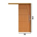 Ver imagem 3 de Porta de Correr Padrão Imbuia Belissima 6 Trilho Embutir Puxador Tubolar 800 Mm Cromado 92 X 210 Esq