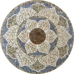 Mandala Indiana Piso Mosaico Lótus Iii