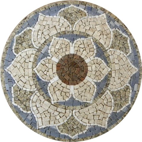 Mandala Indiana Piso Mosaico Lótus Iii