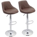 Ver imagem 1 de Kit 2 Banquetas Milano Carmel Estofada Giratória C/ Regulagem - Café