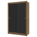 Ver imagem 6 de Guarda-roupa Solteiro 2 Portas de Correr 2 Gavetas Rustic/preto Vivare Madesa Rustic/preto