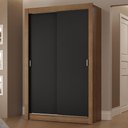 Ver imagem 1 de Guarda-roupa Solteiro 2 Portas de Correr 2 Gavetas Rustic/preto Vivare Madesa Rustic/preto