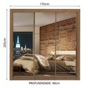 Ver imagem 4 de Guarda Roupa Casal Madesa Lyon 3 Portas de Correr de Espelho 2 Gavetas - Rustic