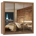 Ver imagem 3 de Guarda Roupa Casal Madesa Lyon 3 Portas de Correr de Espelho 2 Gavetas - Rustic