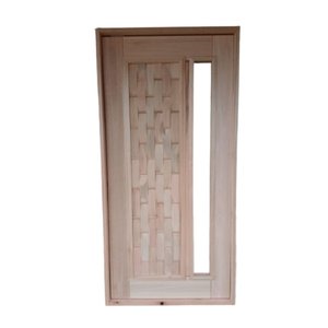 Porta Pivotante Couro C/ Visor Eucalipto 2,13x0,87 Frainer