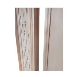 Porta Pivotante Couro C/ Visor Eucalipto 2,13x0,87 Frainer - 4