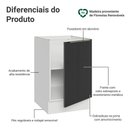 Ver imagem 3 de Balcão de Cozinha 50 cm 1 Porta (sem Tampo) Branco/Preto Lux Madesa