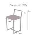 Ver imagem 3 de Conjunto Mesa Imbuia 4 Cadeiras Pequena Estofado Industrial Dourado Don Castro Decor