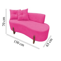 Namoradeira Sofá Feijão Luna Orgânica Veludo Rosa Pink - 7