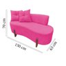 Namoradeira Sofá Feijão Luna Orgânica Veludo Rosa Pink - 7