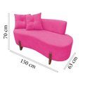 Ver imagem 7 de Namoradeira Sofá Feijão Luna Orgânica Veludo Rosa Pink