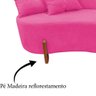 Namoradeira Sofá Feijão Luna Orgânica Veludo Rosa Pink - 6
