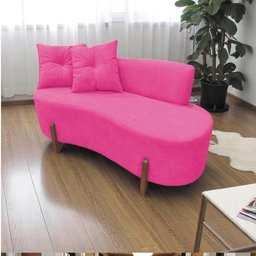 Namoradeira Sofá Feijão Luna Orgânica Veludo Rosa Pink - 9