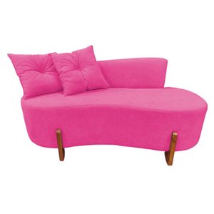 Namoradeira Sofá Feijão Luna Orgânica Veludo Rosa Pink